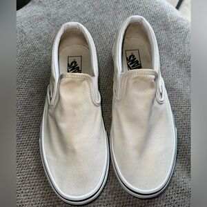 Cream Classic Unisex Slip-On Vans
